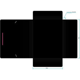 Цена за 4 шт. Папка на резинке А4, 500 мкм, Calligrata, корешок 15 мм, чёрная, МИКС (неоновые цветные резинки)  фото 6