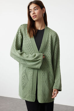 Mint Genis Kal?p Midi Ajurlu/Delikli Triko H?rka TWOAW24HI00331