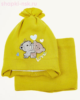 01-46-E Комплект для девочки (шапка+снуд) (48-52)