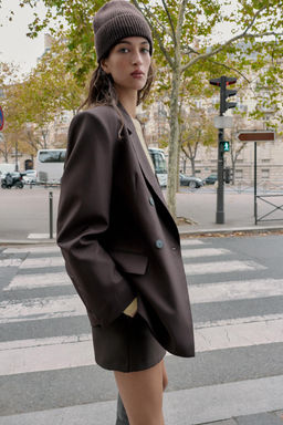 OVERSIZE DOUBLE-BREASTED BLAZER - Zara фото 5