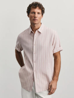 Рубашка из 100% хлопка в полоску / Zarina  фото 3