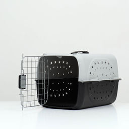 Переноска для животных пластиковая с металлической дверью 47 х 30 х 35 см, вес до 12 кг, серая 934 - Пижон фото 7
