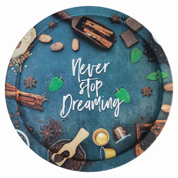 Поднос металлический "Верь в мечту" д28,2см, круглый (Россия)