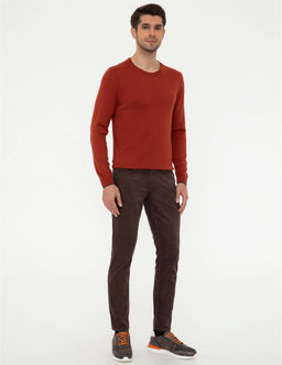 A__k Kahverengi Slim Fit Kanvas Pantolon - Pierre cardin фото 3