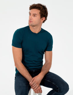 Petrol Slim Fit Bisiklet Yaka Triko T-Shirt - Cacharel фото 10