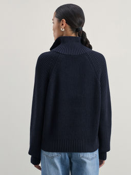 Джемпер на молнии из смесового хлопка / Zarina  фото 5