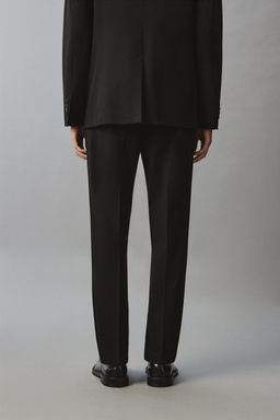 PANTAL?N REGULAR FIT BANDAS SMOKING / Negro - Zara фото 3