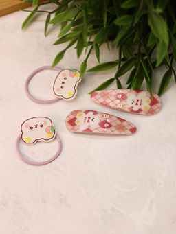 Набор аксессуаров для волос Hand bear, pink, 3 шт. в наборе - I likegift фото 2