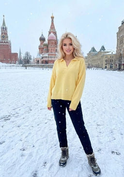 K13315 Джемпер (вязаный трикотаж) ЖЕЛТЫЙ