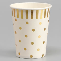 Стаканы бумажные Горох, 6 шт., цвет золото