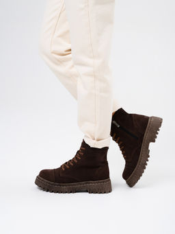 Ботинки 319.22511br.Коричневый замша/мех