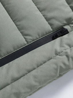 Куртка мужская удлинённая стёганая с капюшоном и графеновой подкладкой утеплитель тинсулейт