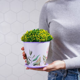 Цена за 2шт. Горшок для цветов Доляна Тропический лес, 800 мл, цвет лиловый