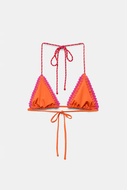 TOP BIKINI TRIANGULAR CROCHET / Naranja - Zara фото 5