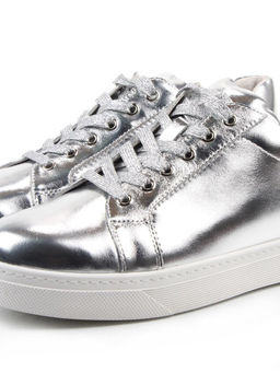 03-C1-1C GREY/SILVER Полуботинки спортивные женские (натуральная кожа)