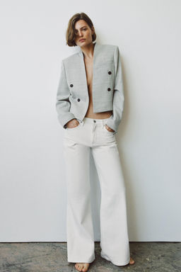 BLAZER CROPPED ZW COLLECTION LIMITED EDITION / Gris claro
