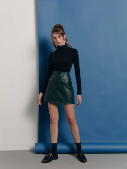 CONTE Юбка А-силуэта под кожу c рельефными линиями LU 1416 emerald emerald