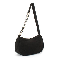 Сумка женская текстиль LIU-03 (багет) -mpl,  1 отд  вельвет черный  254099 - Rst фото 2