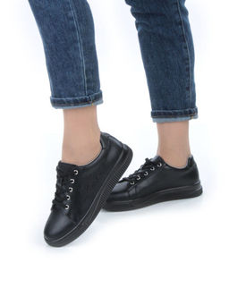 05-PDD165-3 BLACK Кроссовки женские (натуральная кожа) - Фабричный китай фото 2