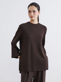 Bisiklet Yaka Oversize Kad?n Sweatshirt Tunik