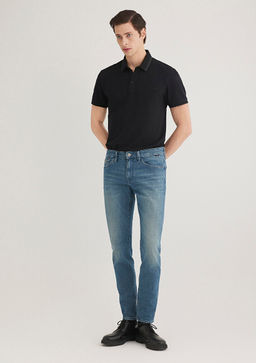 James Lux Black Golgeli Puslu Indigo Mavisi Jean Pantolon  фото 3