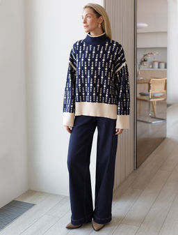 Джинсы-трубы из эластичного денима на флисе - Vilatte фото 6