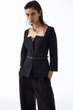Blazer de algod?n con escote cuadrado - H&m фото 2