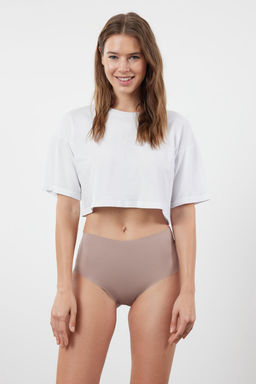 TRENDYOLMILLA Siyah-Cok Renkli 3lu Micro Dikissiz/Iz Yapmaz Lazer Kesim Hipster Orme Kulot THMSS24KU00042  фото 14