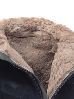 02-F65-011M DARK BLUE Сапоги зимние женские (натуральная замша, натуральный мех (полностью))