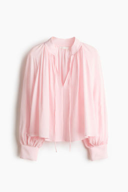 Blusa de viscosa con mangas globo