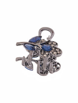 Цена за 6 шт. Крабик для волос «Роуз», цветок, 3 см, чёрный