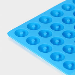 Форма для мармелада Доляна «Пончики», силикон, 21.5×20 см, 64 ячейки (d=2 см), голубая