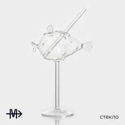 Бокал для коктейля Magistro «Фугу», 200 мл, 8×21 см, стекло, прозрачный