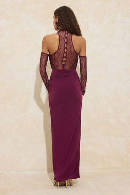 Siyah Dantel Detayl? Derin Degaje Yaka Duz Maxi Abiye & Mezuniyet Elbisesi TPRAW26AE00014 - Trendyolmilla фото 13