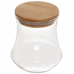 Банка для продуктов стеклянная 500мл "Хай-Тек" с бамбуковой крышкой, груша