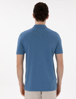 Koyu Mavi Regular Fit %100 Pamuk Polo Yaka Basic Ti__rt - Pierre cardin фото 5