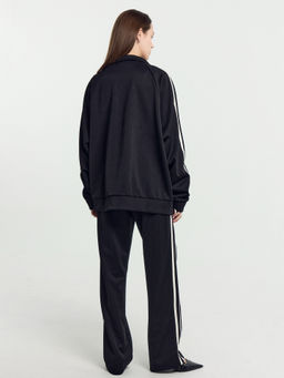 Брюки женские черные со светло-молочными лампасами черный +св.молочный 182498 - Mark formelle фото 6