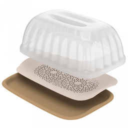 Хлебница 40,6х26,6х16,7см, с вкладышем-сушилкой, прозрачная крышка, полипропилен (Россия)