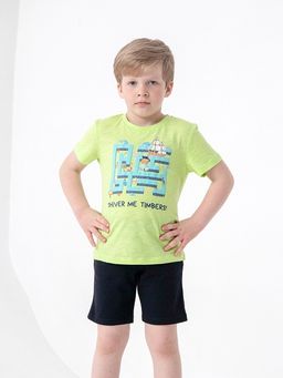 CRB wear/CSKB 90096-36-315 Комплект для мальчика (футболка, шорты),лайм/Ex.Cherubino