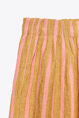 STRIPED LINEN BLEND TROUSERS ZW COLLECTION - Zara фото 8