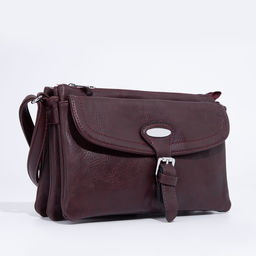 Сумка-мессенджер на молнии, цвет бордовый - Simaland фото 3