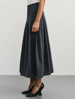 Юбка миди в складку с вискозой в составе / Zarina  фото 4