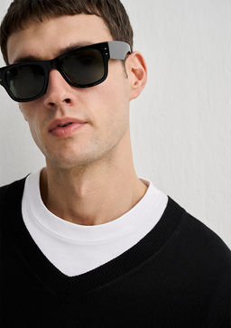 V Yaka Siyah Kazak - Mavi фото 7