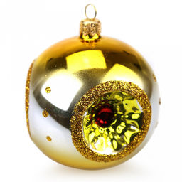 Елочная игрушка шар стеклянная Фонарики д8,5см, ручная художественная роспись, цвета микс, подарочная упаковка (Россия) - Домашняя Мода фото 6