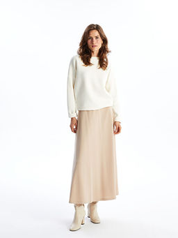 Beli Lastikli D?z A Kesim Kad?n Etek