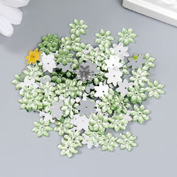 Декор для творчества пластик 1 прокол Стразы ромашка. Светлая зелень н-р 100 шт 1,3х1,3 см 74290 - Арт узор фото 3