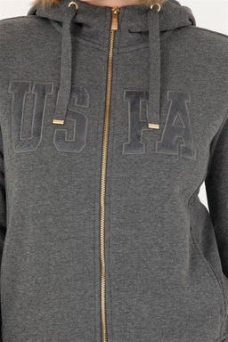 Женская базовая толстовка с капюшоном антрацитового меланжа Неожиданная скидка в корзине - U.s. polo assn фото 7
