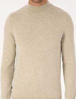 Kum Melanj Slim Fit Yar_m Bal_k__ Yaka Basic Triko Kazak - Pierre cardin фото 6