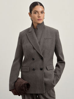 Жакет двубортный с добавлением шерсти / Zarina  фото 7