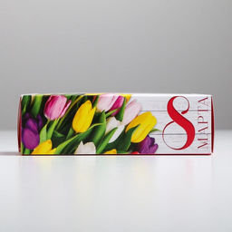 Цена за 5 шт. Коробка для макарун, кондитерская упаковка 8 марта, 5.5?18?5.5 см